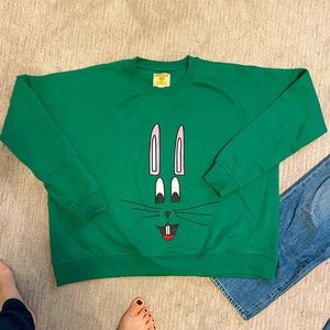 Hugo Loves Tiki adult M boxy rabbit sweatshirt